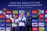 2024 UEC Road European Championships - Limburg - Flanders - Women U23 Individual Time Trial 31,2 km - 11/09/2024 - Antonia Niedermaier (GER - Canyon - SRAM Racing) - Anniina Ahtosalo (FIN - Uno-X Mobility) - Marie Schreiber (LUX - Team SD Worx) - photo Lu